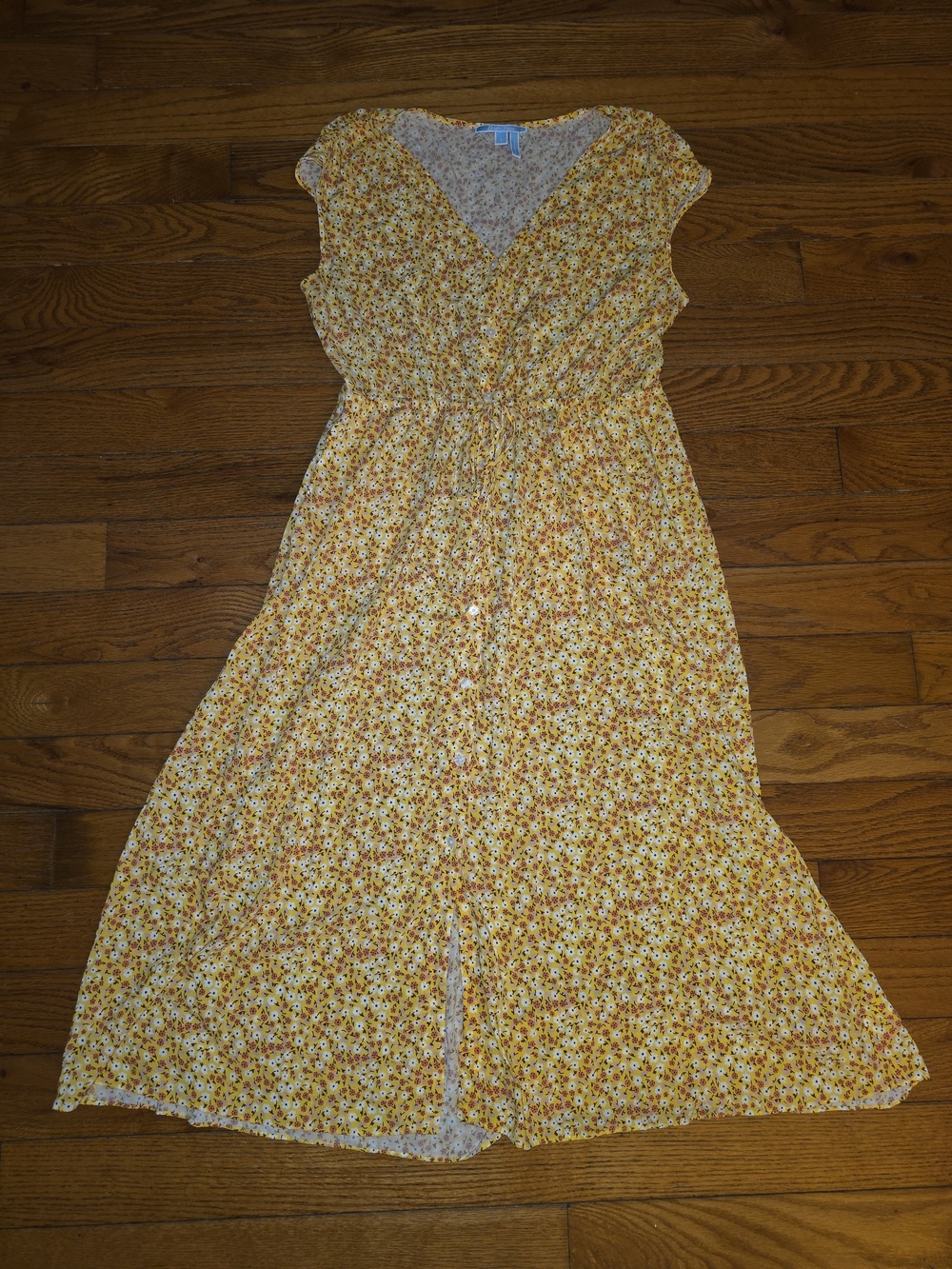 Draper James Yellow Floral Midi  Dress
